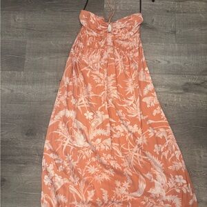 H&M Coral and White Floral Maxi Dress